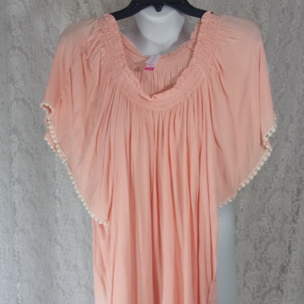 Peach Gypsy Off Shoulder Top Blouse Size XL (15/17)  NWOT